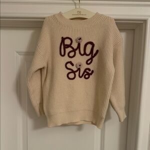 Ivory Sweater with Big Sis Embroidery